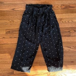 ASOS | Wide Leg Black/White Polka Dot Belted Pants